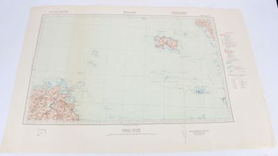 an old map of the british antarctic islands on a table