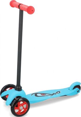un gros plan d'un scooter avec un guidon rouge