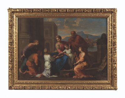 an image of a painting of a group of people sitting around a table