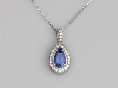 a sapphire and diamond pendant