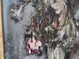 a painting of flowers in a vase on a table