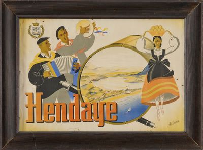 an image of a picture of a painting of a couple playing accordions