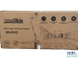 a cardboard box with a drawing of a man on a scooter