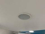 a ceiling light that is on in a room