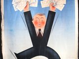poster of a man in a tuxedo holding up a bunch of money