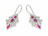 paire de boucles d'oreilles rubis et diamants