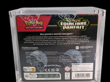 a box of pokemon trading cards on a black background