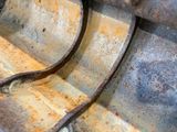 a close up of a rusted piece of metal