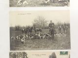 deux vieilles photos en noir et blanc représentant des personnes et des animaux dans un champ