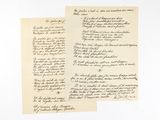 deux lettres écrites en français sur un bout de papier