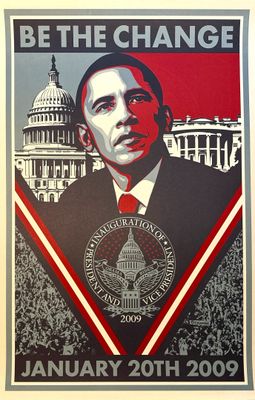 poster of president obama in front of the u s capitol building
