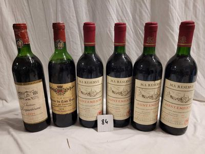 Lot de 6 bouteilles dont 4 bouteilles SAINT EMILION 1985 UNI…