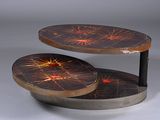 two tables that are sitting on top of each other