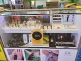 a display case with a lot of watches on it