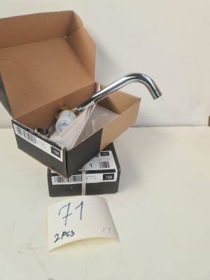 Lot de 2 robinets muraux OSKAB, finition chromée, bec long c…