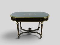 Table de milieu à décroché et coins arrondis en bois mouluré…