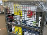 a large metal cart with a bunch of items in it