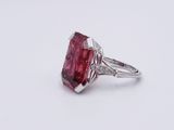a red tourmaline and diamond ring