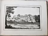 an old book with a picture of a building on it