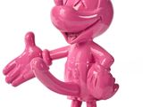pink mickey mouse figurine with arms out and hands out