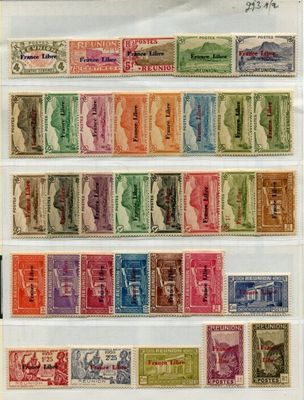 an assortment of stamps from different countries are displayed on a piece of paper