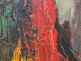 an image of a painting of a woman in a red dress