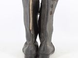pair of black leather boots with zippers on the side