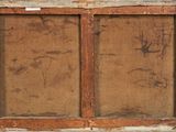 an old window that has some writing on it