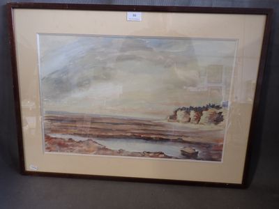 MARCEL DEVIERS Marée basse en Ré, peinture sur papier, SBD, …