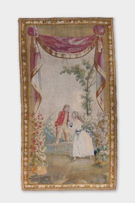 an image of a painting of a woman and a man in a garden