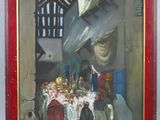 tableau représentant une salle à manger avec une table et des chaises devant celle-ci