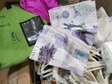 a cardboard box filled with many different items and items