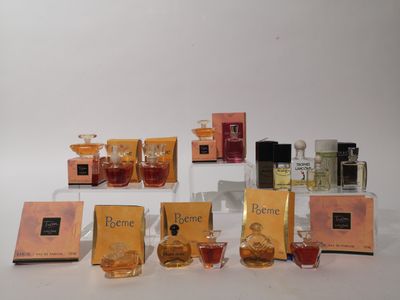 de nombreux parfums exposés sur une table
