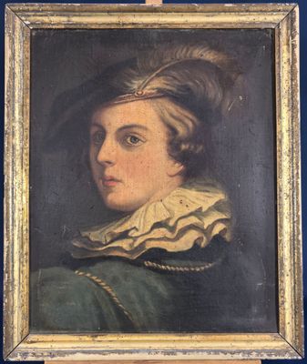 École Française 1900, "Le jeune garçon", huile sur toile, no…