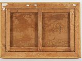 an image of a painting of a wooden frame with a painting on it