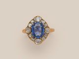 a sapphire and diamond cluster ring