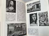 an open book with pictures of people and buildings in it
