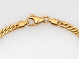 a gold bracelet with a clasp on a white background