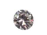 une image représentant un diamant rond taille brillant sur fond blanc