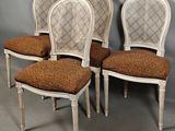 set of four louis xvi style cane back dining chairs