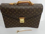 louis vuitton monogram canvas briefcase with gold hardware