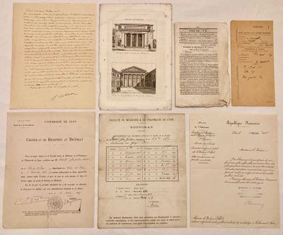some old papers are sitting on a table with a lot of writing