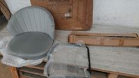 Chaise de bar en velours gris clair et pieds noir, 56x52,5x1… (photo 2)