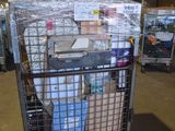 a large metal cart with a lot of items in it
