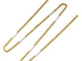 a pair of gold and diamond - set chain necklaces