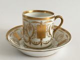 a coffee cup and saucer on a saucer