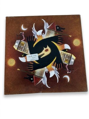 une image représentant un tableau d'un oiseau sur fond marron