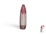un vase en verre orné d'un motif rouge