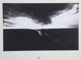 an image of a black and white photo of a dark sky