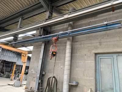 a man that is hanging from the ceiling of a building